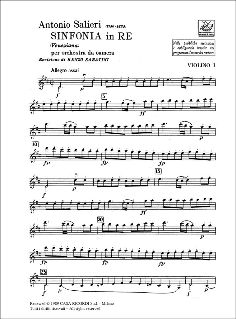Sinfonia In Re 'Veneziana'